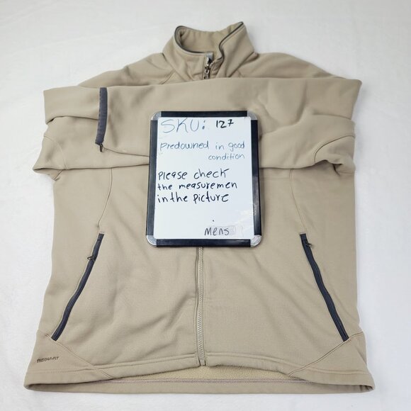 Nike ACG Men's Ecru Tan Therma Fit Long Sleeve Full Zip Winter Fleece Jacket L - Picture 9 of 9